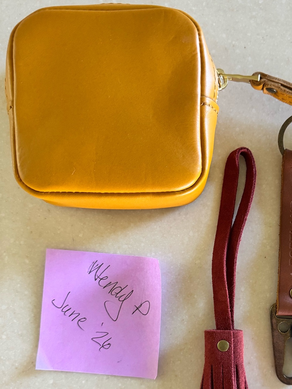Portland Leather Goods Small Square in Sunflower 🌻 - Picture 2 of 2
